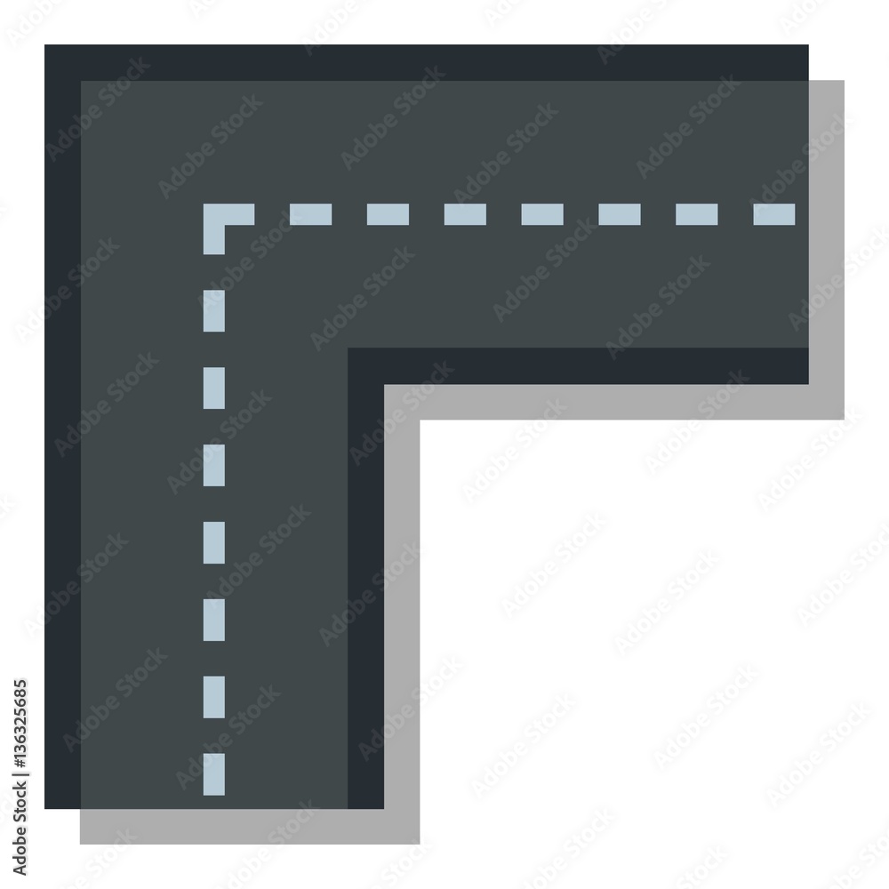 Obraz premium Turning road icon, flat style