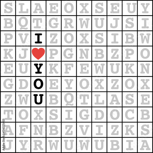 Original card with a Declaration of love and Valentines Day