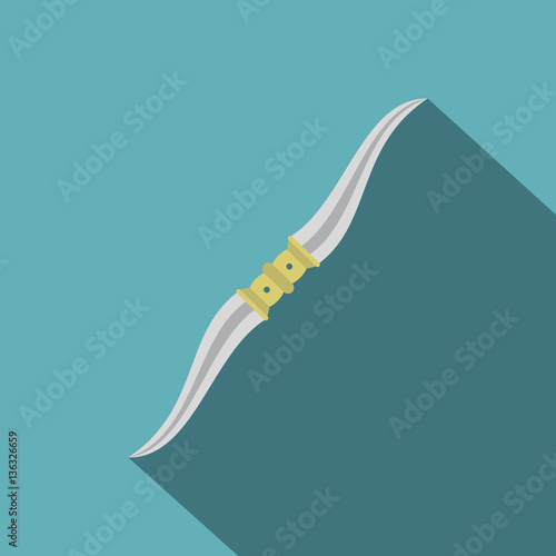 Throwing knife icon, flat style
