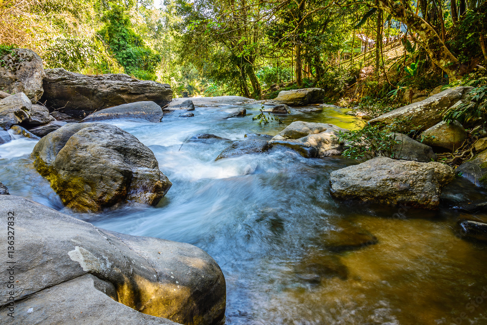 Nature Stream from Wachira Tan Waterfall at Doi Inthanon Thailand Nature Stream from Wachira Tan Waterfall at Doi Inthanon Thailand