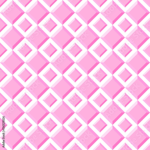 Seamless pattern of pink diamonds