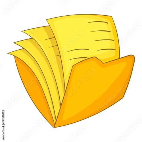 Office folder icon, cartoon style