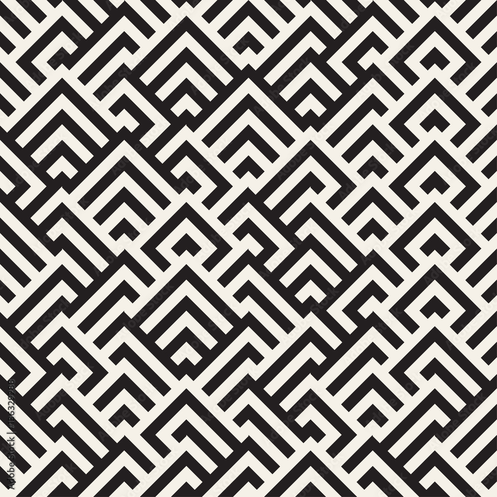 Maze Tangled Lines Contemporary Graphic. Vector Seamless Black and White Pattern. Maze Tangled Lines Contemporary Graphic. Vector Seamless Black and White Pattern.