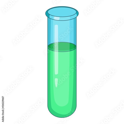 Full beaker icon, cartoon style