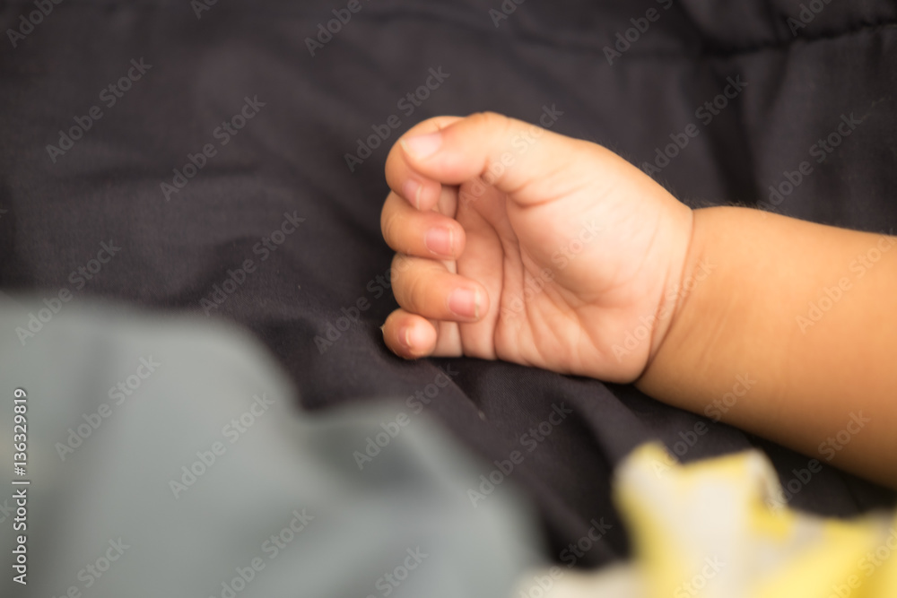 Close up view of baby hand