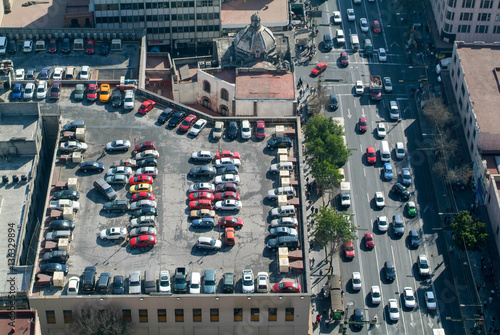Parking of cars on the roof of a skyscraper