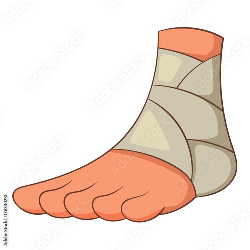 Injured ankle icon, cartoon style