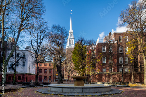 Paul Revere Mall and Old North Church - Boston, Massachusetts, USA photo