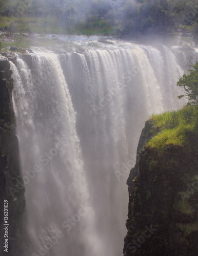 The drop of water on the Victoria Falls on the African river Zam