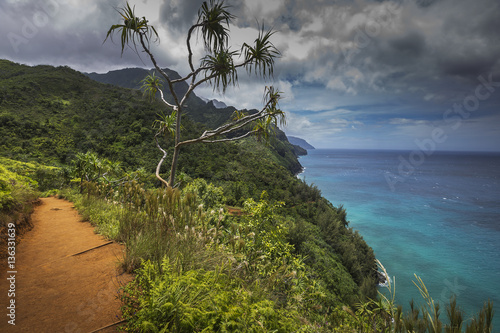 Views on the Kalalau trail along the Na Pali coast