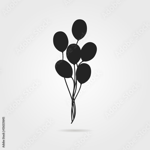 black air balloon icon with shadow