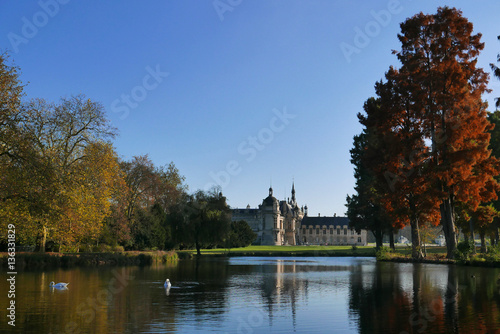 Lac du jardin anglais au château de chantilly, France