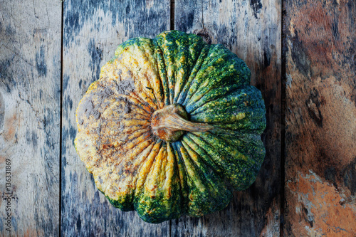 Pumpkin on the old wooden.