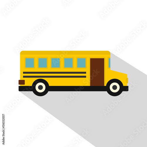 School bus icon, flat style