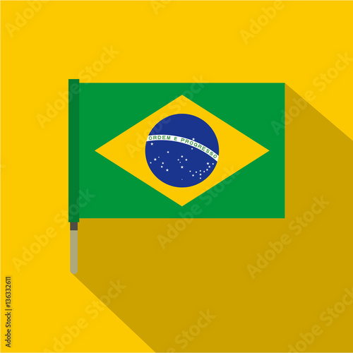 National flag of Brazil icon, flat style
