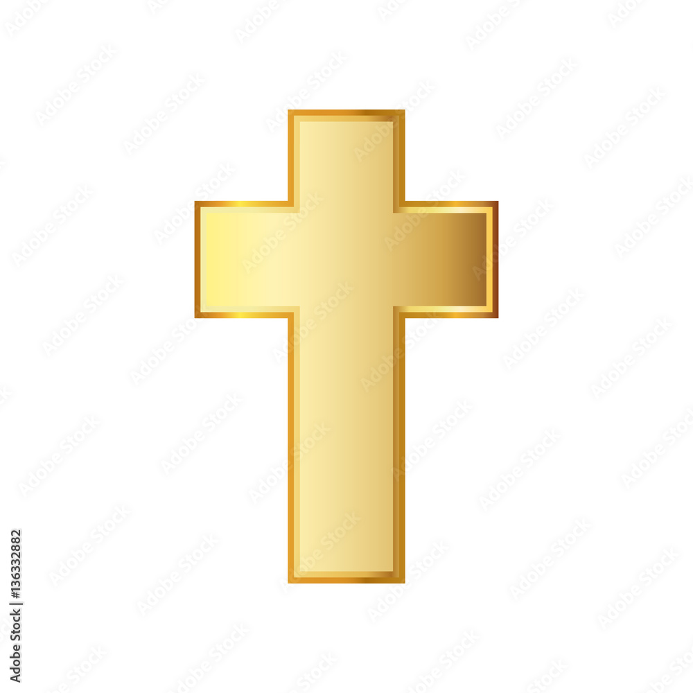 Golden Christian cross. Vector illustration. Golden Christian cross. Vector illustration.