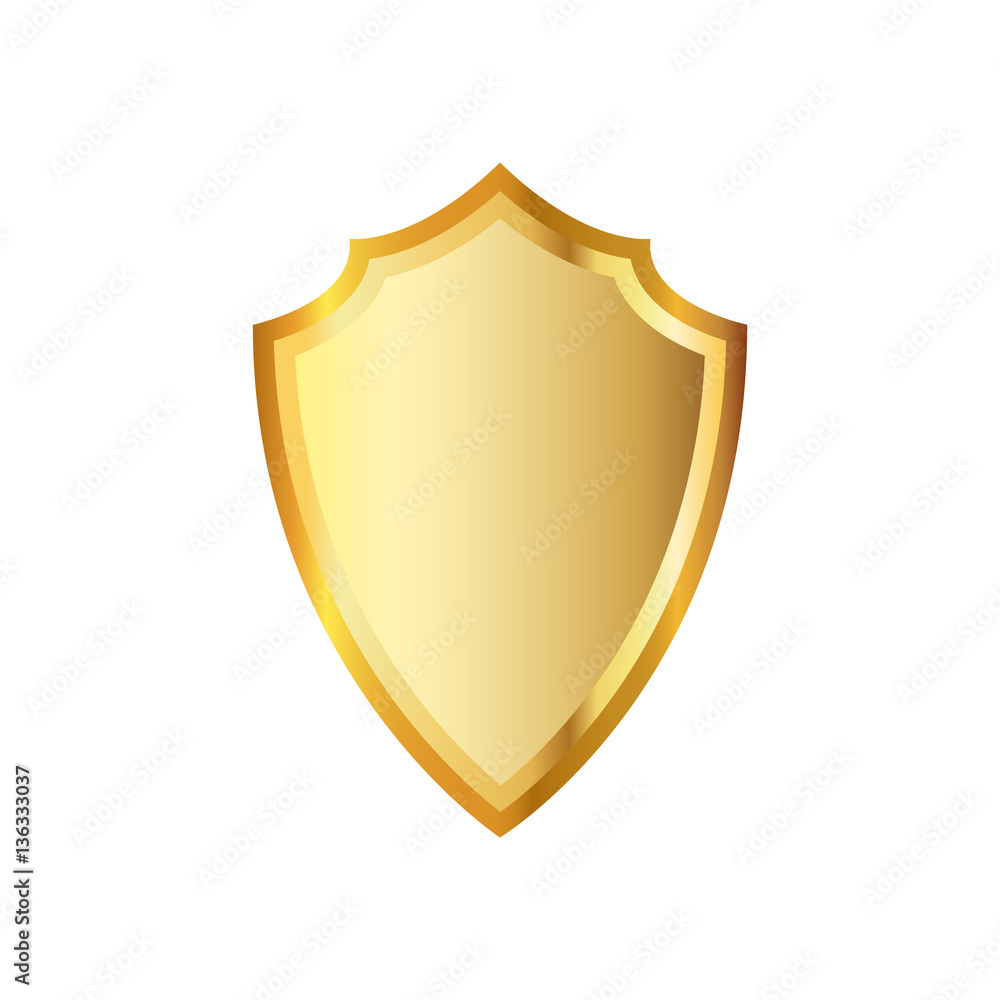 Golden shield icon. Vector illustration. Golden shield icon. Vector illustration.