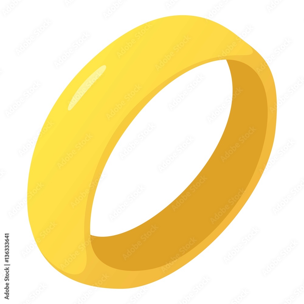 Golden ring icon, cartoon style Golden ring icon, cartoon style