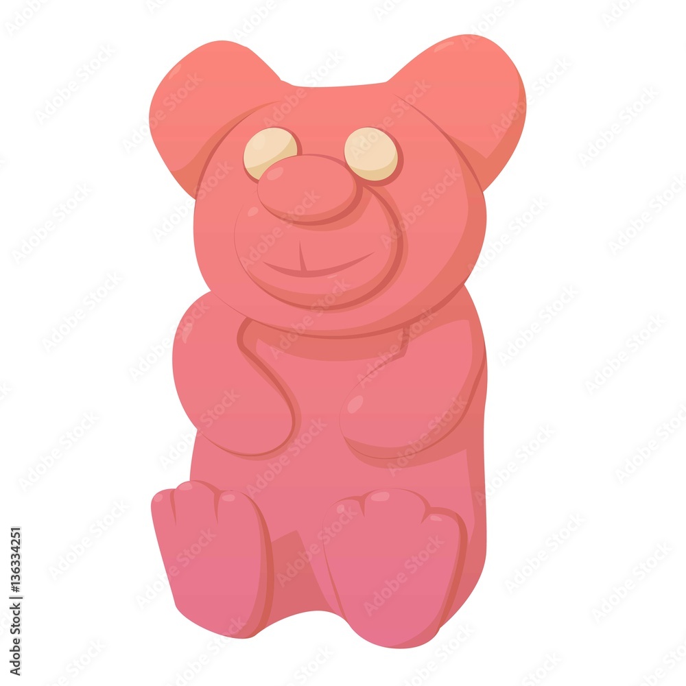 Fototapeta premium Bear candy icon, cartoon style