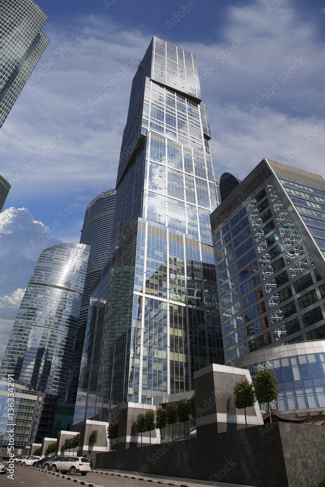 Fototapeta premium High-rise buildings in Moscow city, Russia