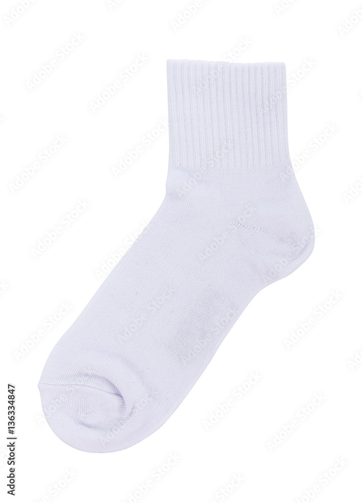 white sock isolated on white background white sock isolated on white background
