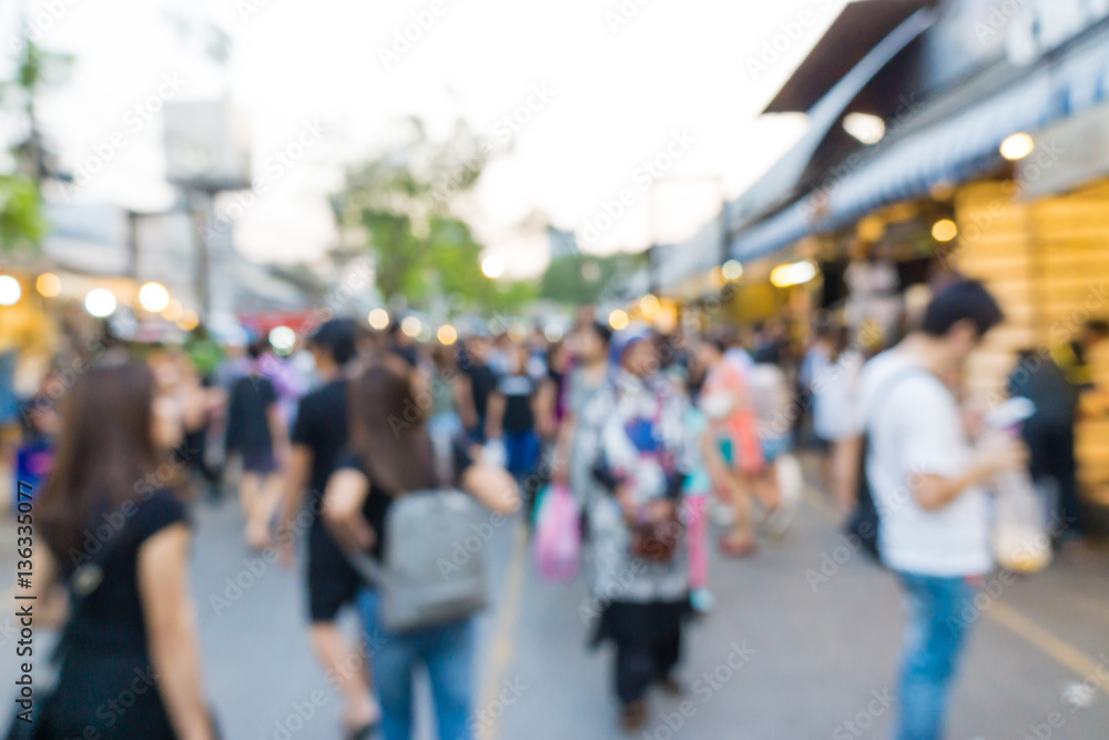Abstract blurred crowd of people in Chatuchak weekend Souvenir m