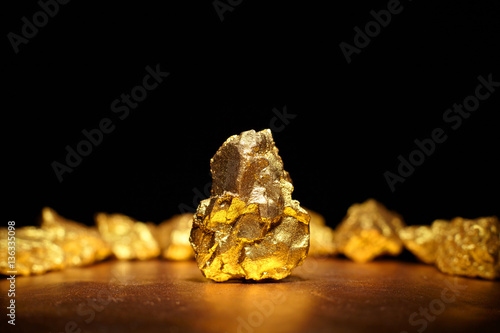 Closeup of big gold nugget photo