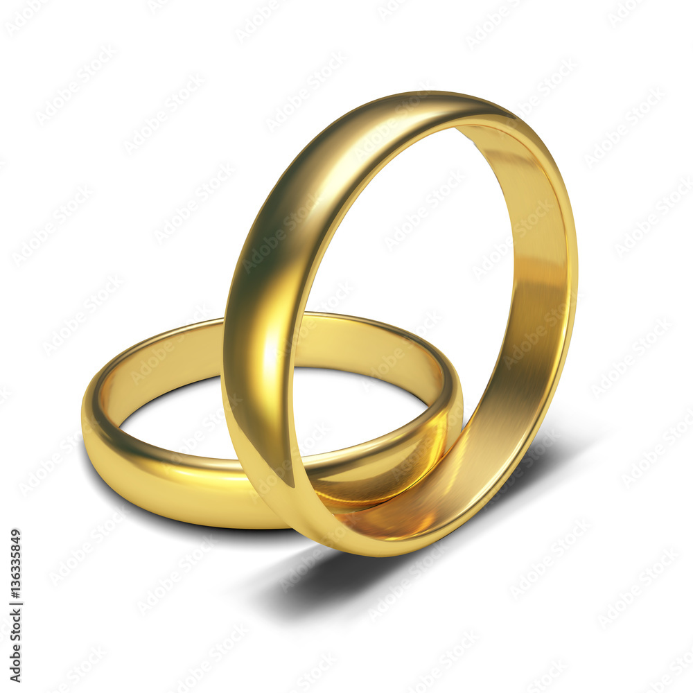 Golden rings isolated on white background Vector Illustration Golden rings isolated on white background Vector Illustration