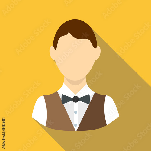 Croupier icon, flat style