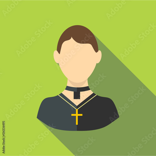 Priest icon, flat style