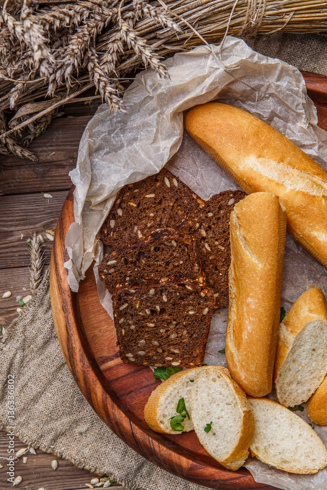 Fototapeta premium Photography of baguette and bread