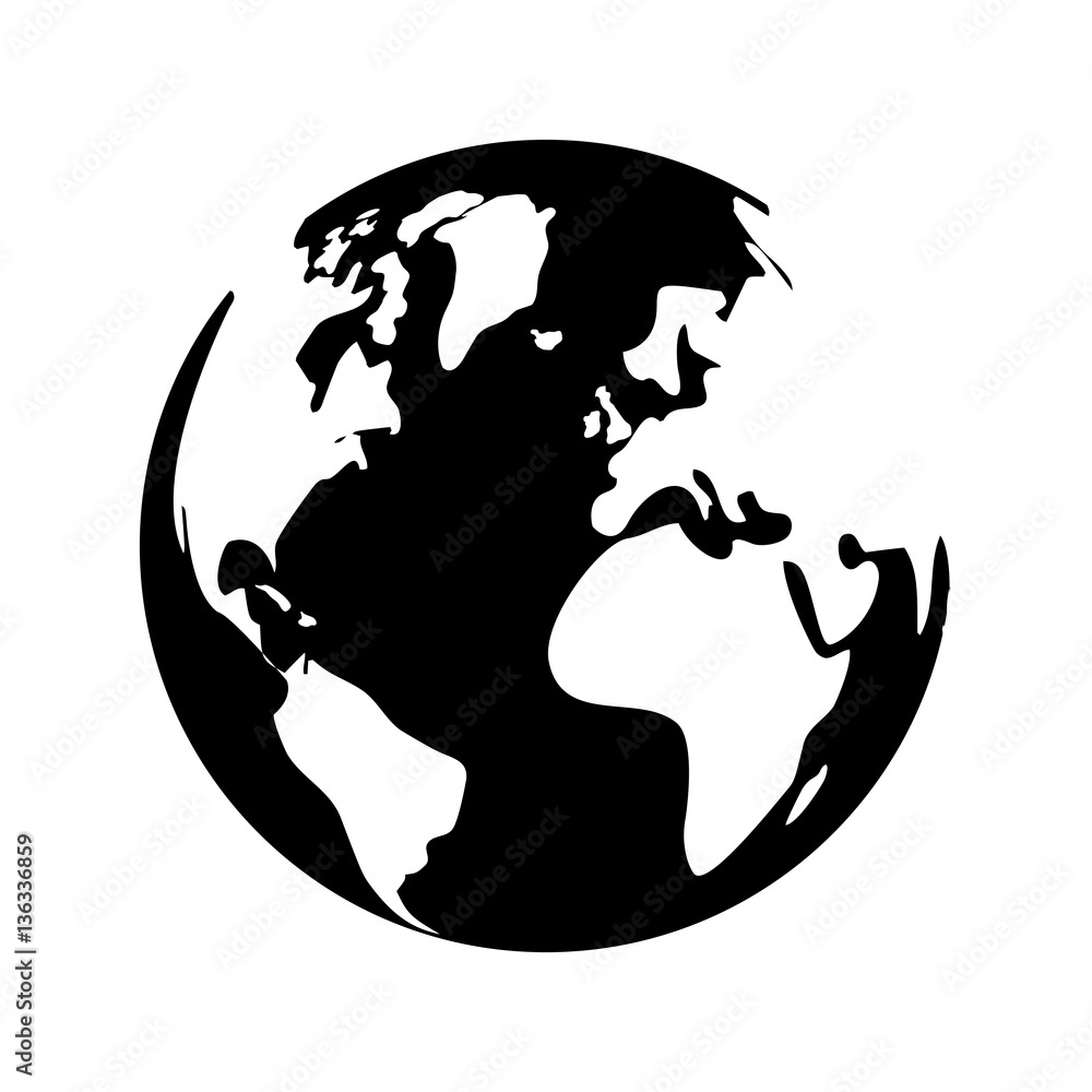 black and white planet earth icon image vector illustration design black and white planet earth icon image vector illustration design