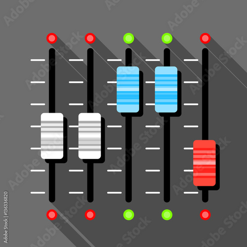 Sound mixer pult icon, flat style