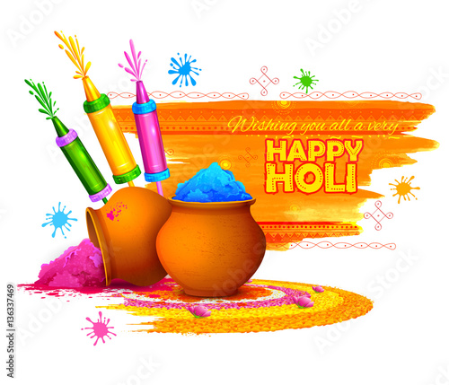 Happy Holi Background for Festival of Colors celebration greetings