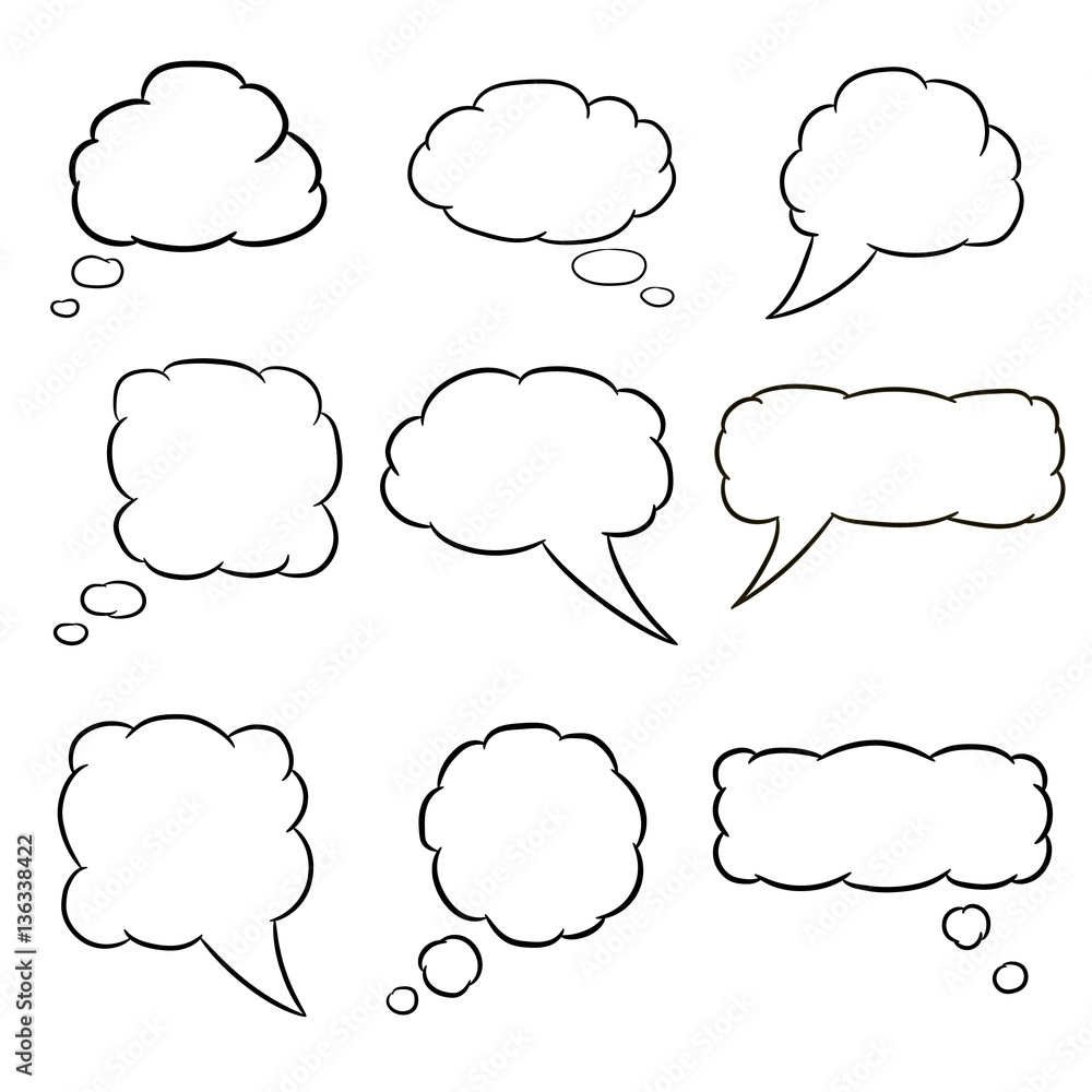 thought cloud set white of vector illustrations thought cloud set white of vector illustrations