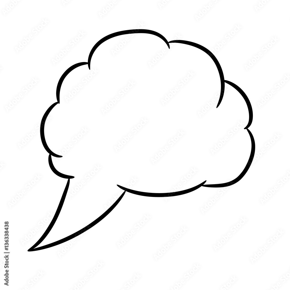 Cloud thought white of vector illustration Cloud thought white of vector illustration