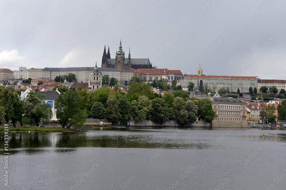 Architecture from Prague with cloudy sky