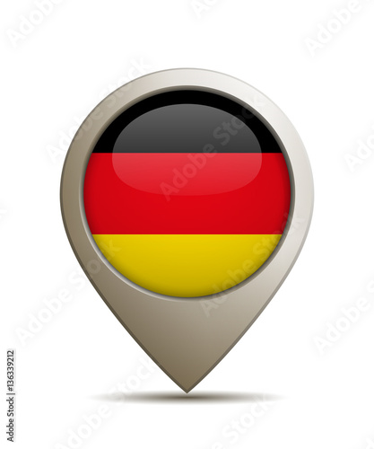 Vector Illustration Of A Straight Location Pin With German Flag