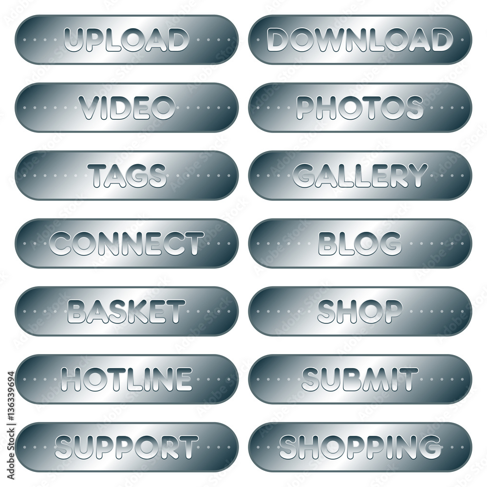 Obraz premium Various buttons on a set for web design