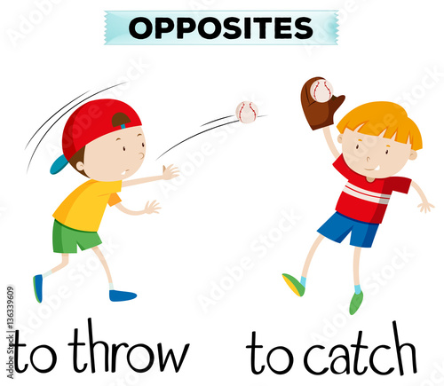 Opposite words with throw and catch