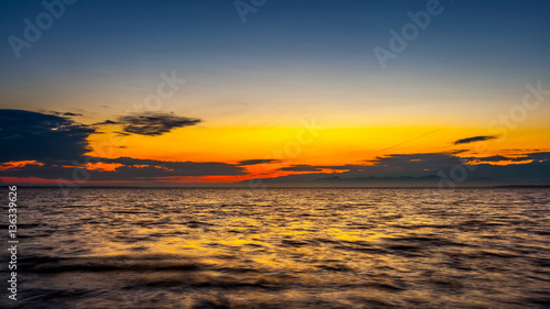 Colorful sky and water in lake Paliastomi in morning   Poti  Geo