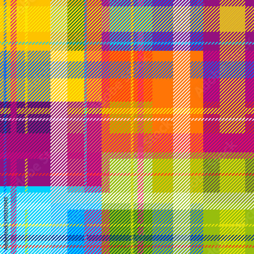 Creative plaid seamless pattern. Checkered cotton fabric. 