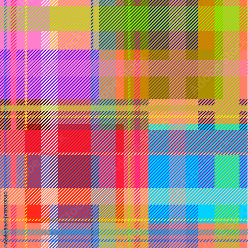 Creative plaid seamless pattern. Checkered cotton fabric. 