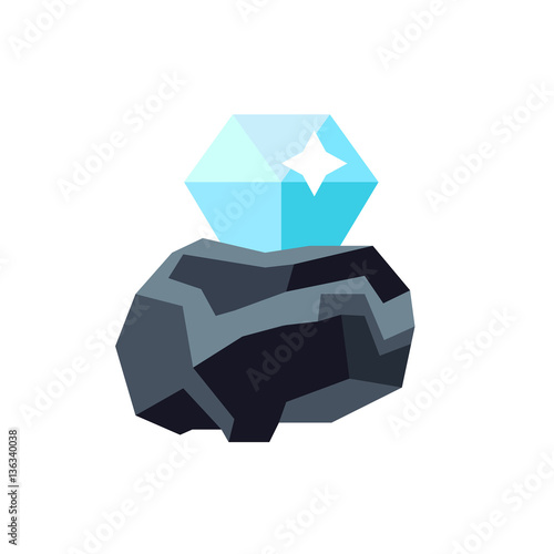 Diamond in rough vector icon