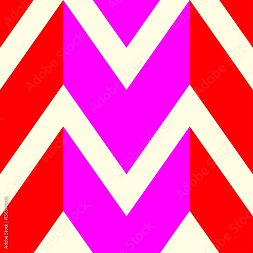 The pattern in which the red, pink and white lines