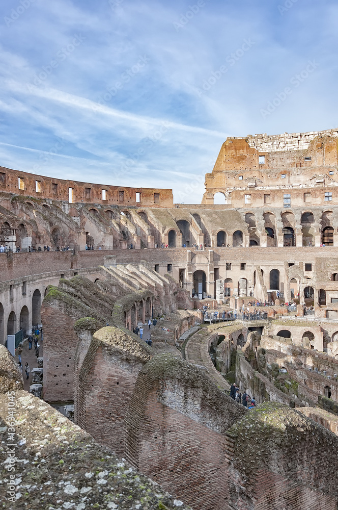Rome Colosseum Interior Full of Tourists