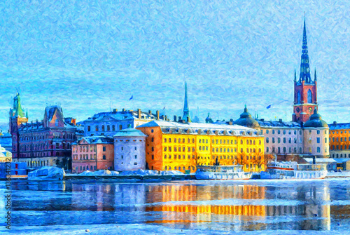 Stockholm Old Town Digital Painting