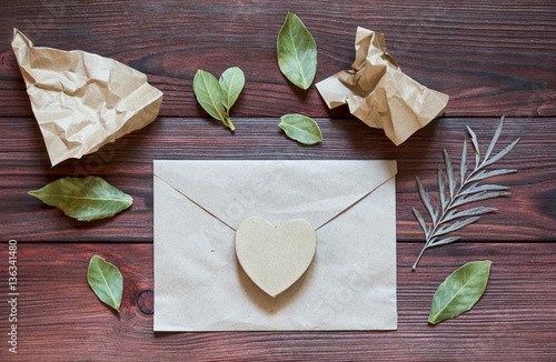 Love letter on Valentine s day. Beautiful letter with red hearts