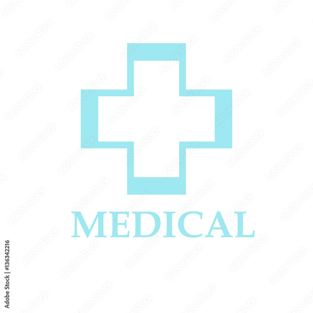 Obraz premium blue Medical pharmacy cross logo