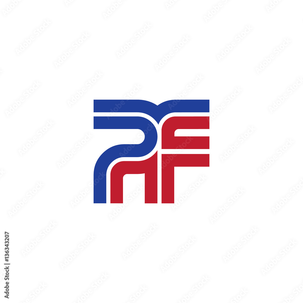 Initial Letter PF Linked Design Logo Initial Letter PF Linked Design Logo